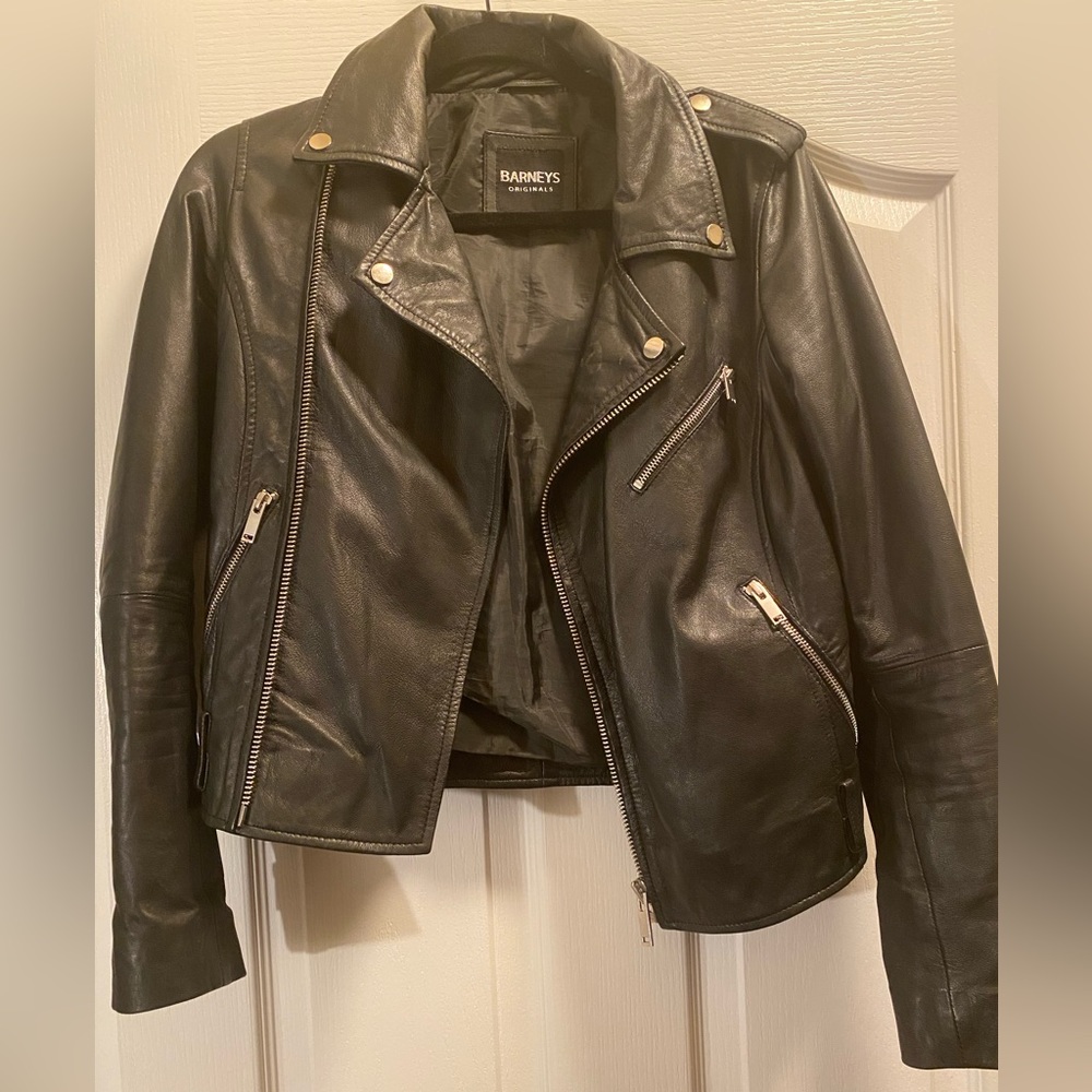 Barney’s Black Leather Jacket